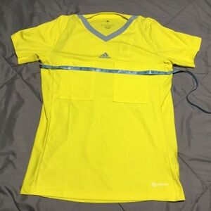 ADIDAS Female Socker Yellow Performance V-Neck Top